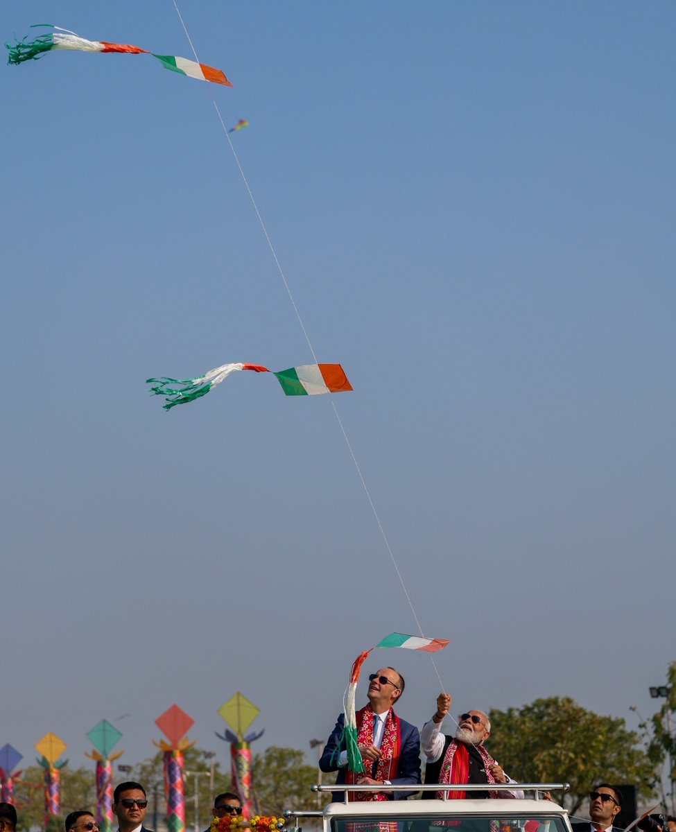 The Ahmedabad sky is filled with colour and vibrancy during the International Kite Festival.

Glad to have taken Chancellor Friedrich Merz of Germany to this very special occasion. Also happy to see him try his hand at flying a kite!

<a href="/bundeskanzler/">Bundeskanzler Friedrich Merz</a>

<a href="/_FriedrichMerz/">Friedrich Merz</a>