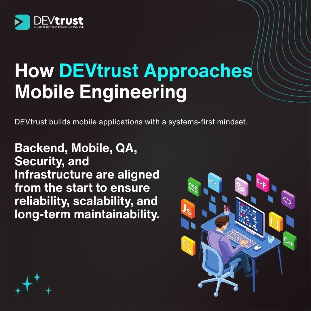DEVtrustInc's tweet photo. Most mobile apps fail because engineering decisions are made too late.
In 2026, winning products align architecture, execution, and ops from day one.
Learn more on our website https://t.co/AmG7xZyLJX

#MobileEngineering #USStartups #MondayMotivation #AppDevelopment #B2BTech https://t.co/Oc7VdRf6Gl