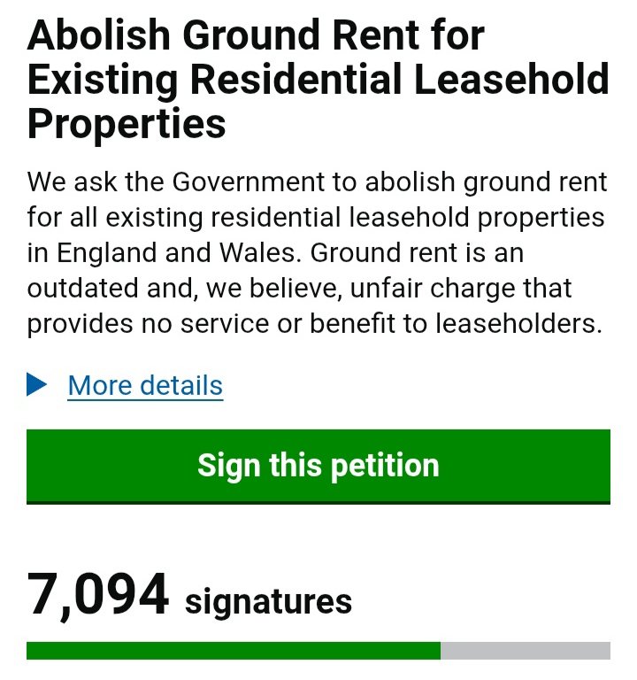 At 10k signatures we'll get a vague answer from MHCLG ❌

At 100k signatures this will be considered for a debate in parliament ✅

100K is just 2% of leaseholders. 

So please SHARE the link on WhatsApp &amp; Facebook after signing.

petition.parliament.uk/petitions/7505…