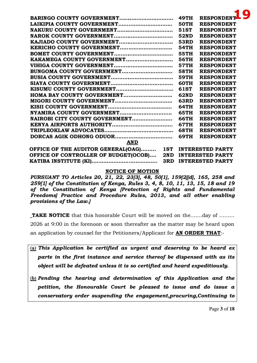 FaithOdhiambo8's tweet image. The @LawSocietyofKe is in receipt of a Petition seeking to stop the engagement of private practitioners by public entities, and a Court order dated 12th January 2026 granting conservatory orders suspending such engagements. From the onset, we note that not only is this Petition…