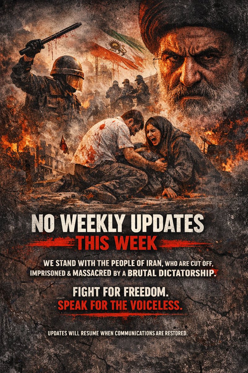 Weekly Update Pause - A Statement of Principle!

For almost three years, we have shared weekly updates without missing a single week.
This week is different!

Our team is largely Iranian. Our members, friends, families, and loved ones are inside Iran right now.
For the past four