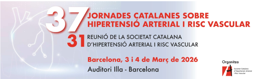 📢 37a Jornada Catalana d’Hipertensió Arterial
Una trobada clau per actualitzar coneixements i compartir experiències en HTA.
🗓️ 3 i 4 de març 2026 📍Auditori Illa (Barcelona)
✅ Inscripció: shre.ink/5ZSA