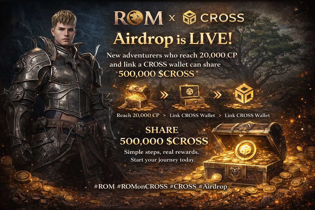 richh_rodd's tweet image. ROM x CROSS Airdrop is LIVE!
New adventurers who reach 20,000 CP and link a CROSS wallet can share 500,000 $CROSS. Simple steps, real rewards. Start your journey today. 

#ROM #ROMonCROSS #CROSS #Airdrops #yapping