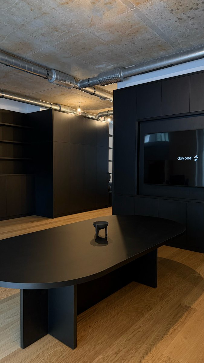 After two years of working from home, we finally built a real base again.

170 sqm, around 1,830 square feet, in Berlin Mitte. Best location. Fully renovated. Every piece custom made by the same carpenter who did my apartment, even the table was built to measure.

We gave up a