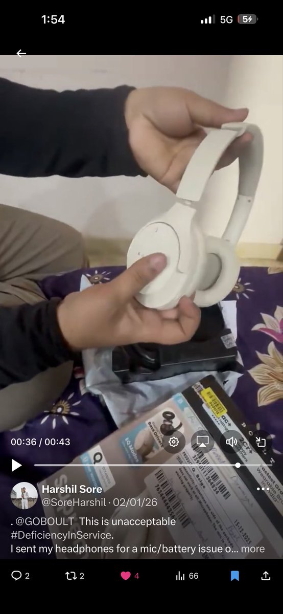 SoreHarshil's tweet photo. I sent the broken unit back immediately on Dec 20
(Ticket: 766134191683). Now, after 2 weeks of silence, you are rejecting my warranty by blaming ME for the damage YOUR team caused. This is gross negligence! (2/3) https://t.co/XvDQXQnwMf