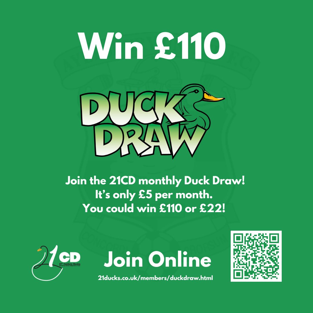You can still sign up for this month’s Duck Draw for the chance to win £110! As more people sign up the prizes keep getting bigger! #COYD 💚🦆