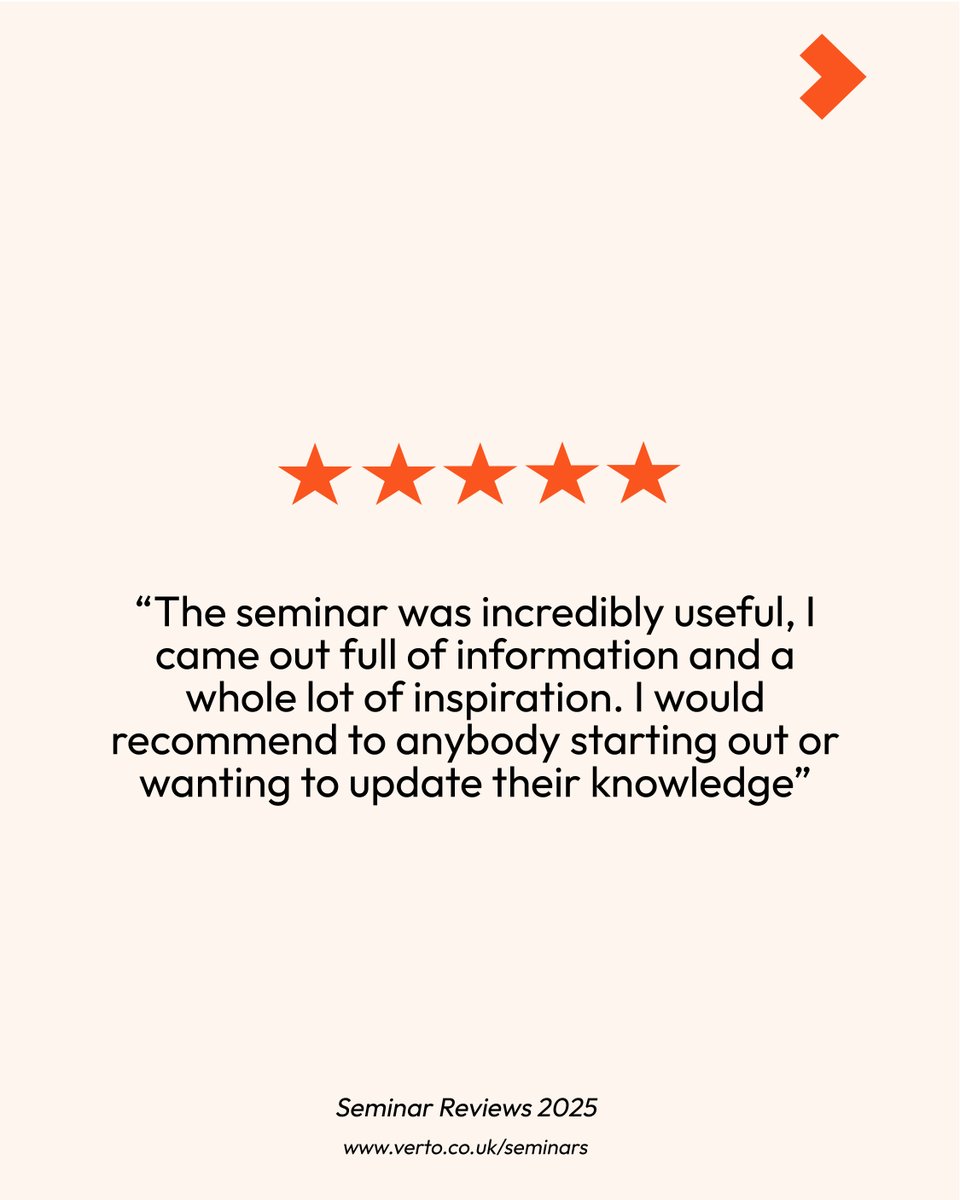 We received some amazing reviews from our seminars throughout 2025 that we wanted to give a shout-out to.

If interested, our first seminar in 2026 will be on SEO, and it will be occurring on the 22nd of January.

To book your spot, visit our website: verto.co.uk/seminars/seo-s…