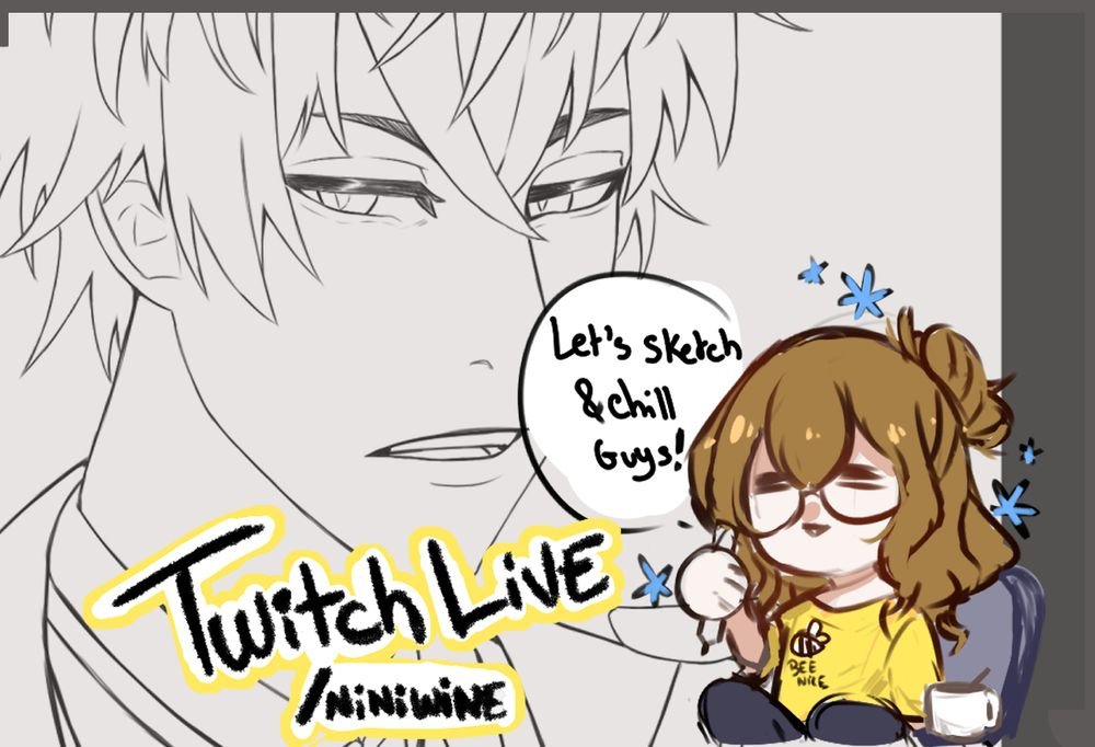 Little cozy drawing live this morning ! twitch.tv/niniwine