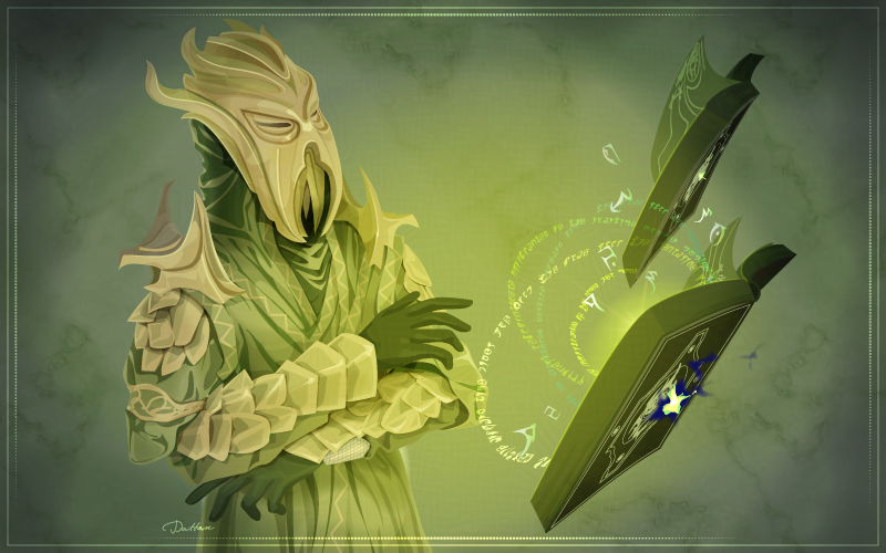 TES_Dattan's tweet image. 書物に目を通すミラーク先輩