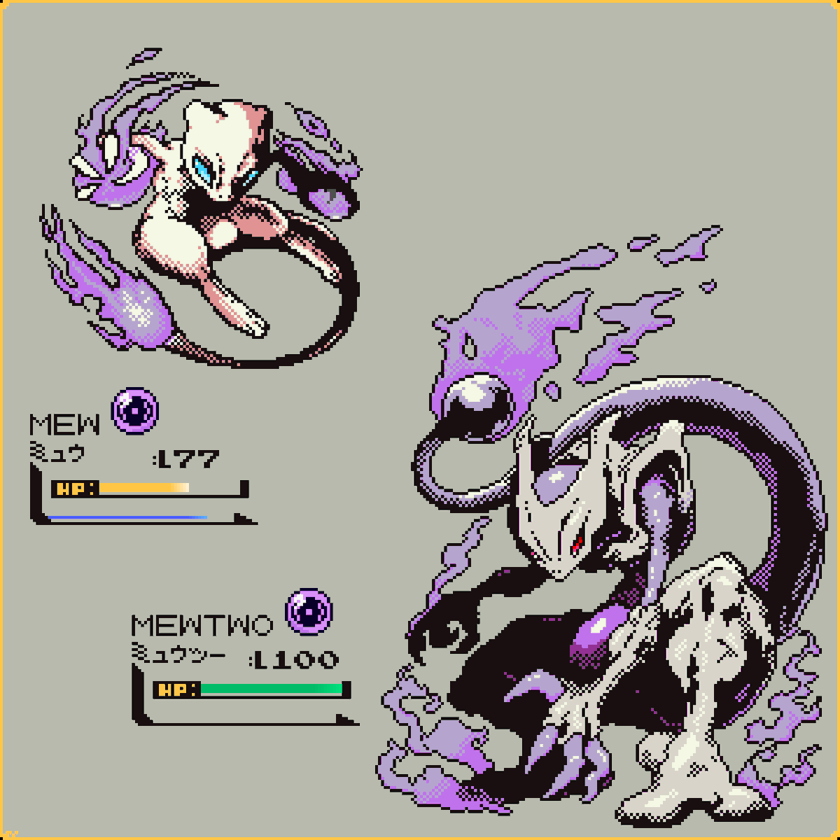 VideoArtGame's tweet image. Pixel art | Pokémon - Mew and Mewtwo

Artist: suzydotuzi