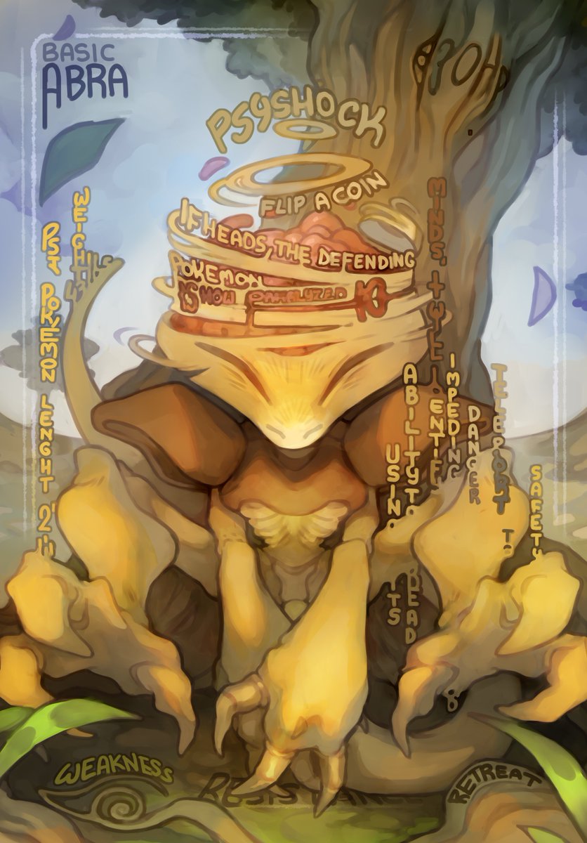 Abra card! I had this as a WIP for two years or so I leveled up and finished it 👁️