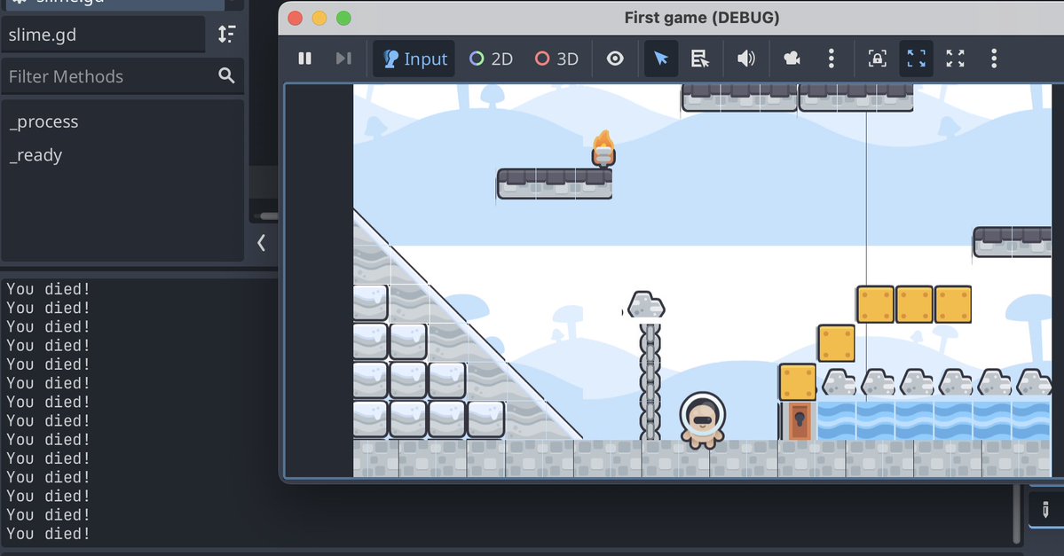 codewithjax's tweet image. Added some movements to the enemy...but I keep on dying instead

This is a bit challenging!

#gamedevelopment #godot #godotengine