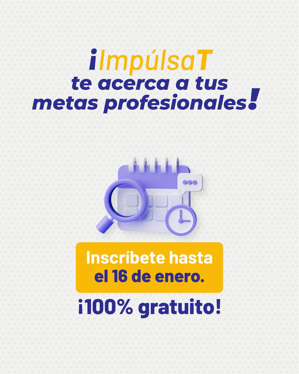 EduSuperiorEc's tweet photo. 📖 ¡Refuerza tus habilidades con #ImpúlsaT!

Aprenderás:
🔸 Razonamiento abstracto 
🔸 Razonamiento verbal 
🔸 Razonamiento numérico

🗓 Inscríbete hasta el 16 de enero.

Da clic AQUÍ https://t.co/KXPgdwiJuk

¡No dejes pasar esta oportunidad!

#ElNuevoEcuador https://t.co/dn3KoNDtCj