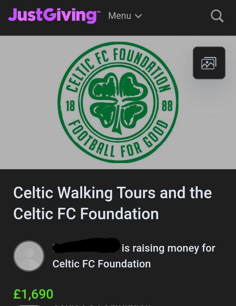 The Celtic Walking Tours are 𝗳𝗿𝗲𝗲 to attend - but some people make charity donations.

There are various suggested causes, including <a href="/FoundationCFC/">Celtic FC Foundation</a>.

However current donation levels on the Just Giving page are a bit concerning... 😀

justgiving.com/page/celtic-wa…

#Celtic #CelticFC