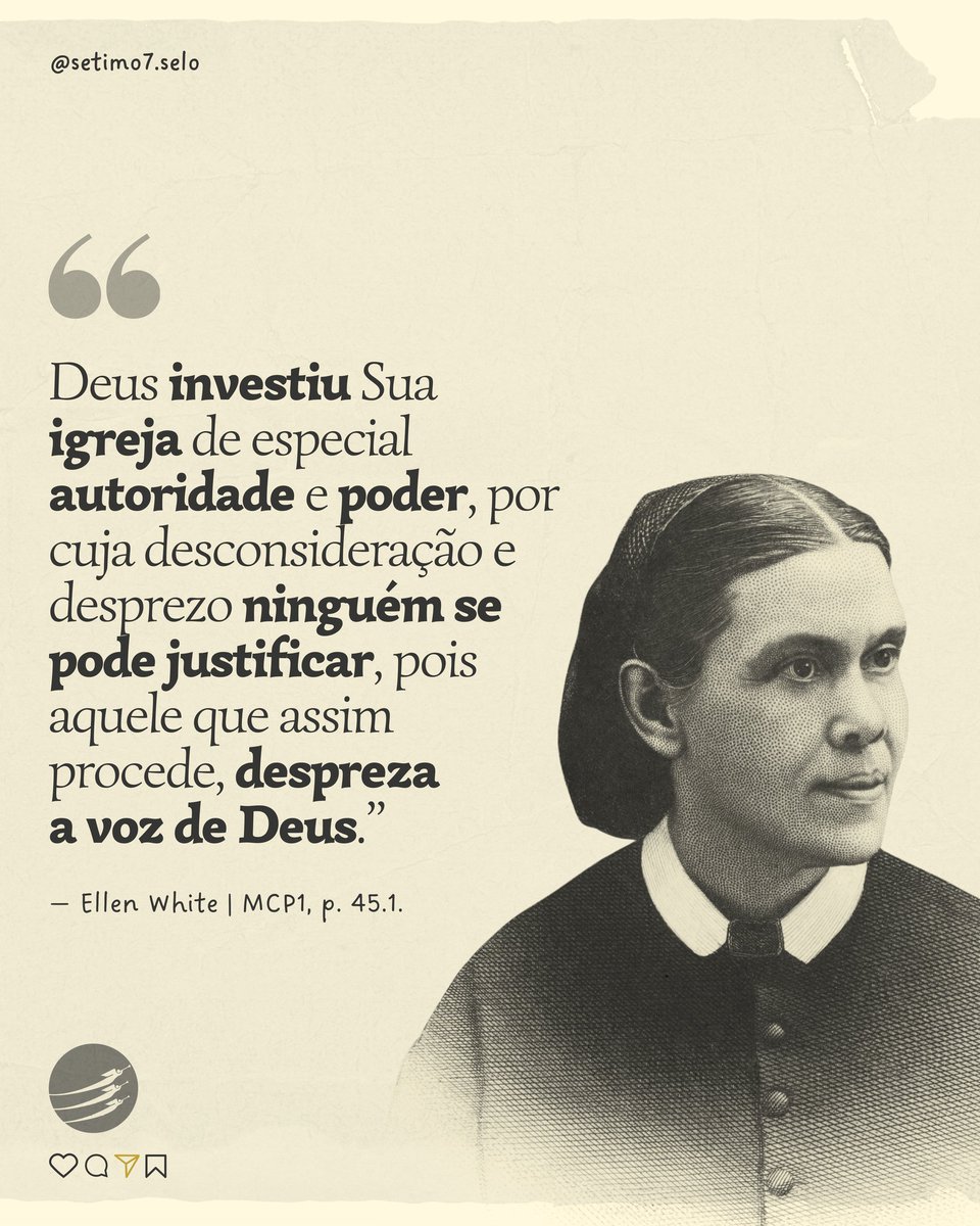 advertenciapro's tweet photo. Tem havido sempre na igreja os que estão constantemente inclinados à independência individual. Parecem incapazes de... respeitar o conselho... de seus irmãos, especialmente os que se acham nos cargos designados por Deus para guia de Seu povo. | MCP1 45.1. https://t.co/B671mWN621