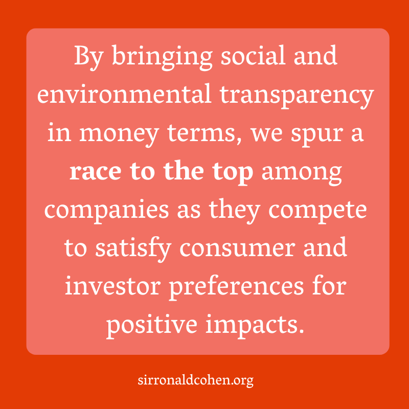sirronniecohen's tweet photo. By bringing social and environmental transparency in money terms, we spur a race to the top among companies as they compete to satisfy consumer and investor preferences for positive impacts.
#impactrevolution https://t.co/RJL8re1Cdp