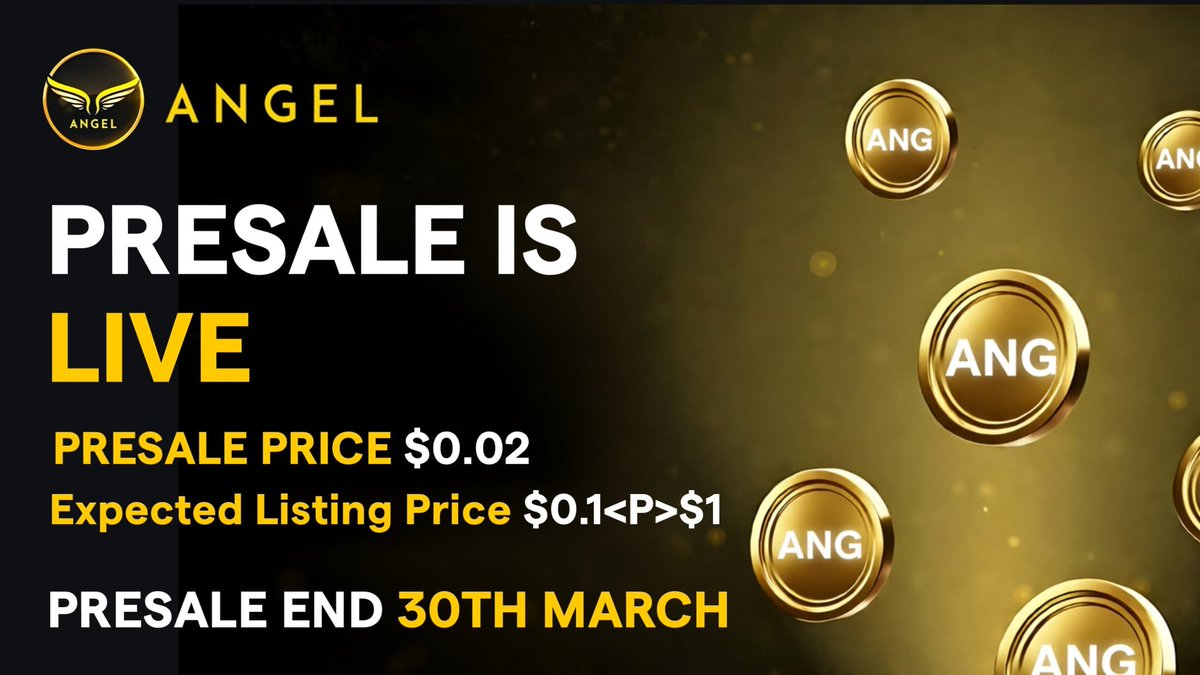 angel_networks's tweet photo. 🚀✨ ANGEL NETWORK – NEXT BIG STARTUP TOKEN OPPORTUNITY! ✨🚀
💎 Earn • Buy • Grow with ANGEL Token
🔥 FREE AIRDROP
 ✅ Telegram task → 20ANG
✅ Refer Telegram →10ANG
 ✅Daily like&Retweet→5ANG

🔥 FREE TOKEN REWARDS
✅ Complete wallet KYC → Get 20 ANG 🎁
🤝 Refer Friends → Earn 20 ANG per referral 💸

🚀 ANGEL TOKEN PRESALE IS LIVE!
💰 Presale Price: $0.02
⏰ Presale Ends: 30th March
📈 Expected Listing Price: $0.1 <P> $1 🔥

��� Two Easy Ways to Buy ANGEL Token
📱 Buy Direct via ANGEL Wallet (Download from Play Store)
👉 https://t.co/6Zq0HBBN8f

Or

🌐 Official Website:
👉 https://t.co/dTZcVlgP5k

⭐️ ANGEL TOKEN IS POWERED BY 3 MAJOR PROJECTS
1️⃣ Unique ANGEL Wallet 💼🔐
🎥 Learn More: https://t.co/6TqcmudlUG…

2️⃣ ANGEL Exchange 📊💱
🚀 Fast • Secure • Next-Gen Trading

3️⃣ A-CHATS 💬🌍
📱 Social Media like WhatsApp – More Tools, More Power
🎥 Learn More: https://t.co/djb3wEXWjj…

⚡️ Early Entry = Bigger Opportunity
🌍 Join the ANGEL Ecosystem Today

#AngelNetwork #AngelToken #CryptoPresale #StartupToken #Web3 #Blockchain #EarnCrypto #XPost 🚀✨