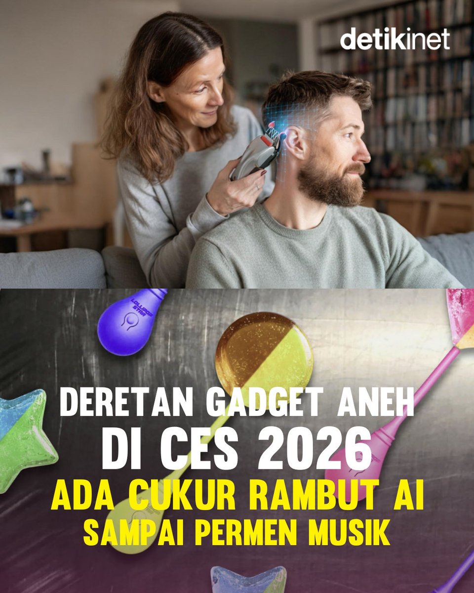 detikinet's tweet image. Pernah kebayang ngga rasa lagu favorit kalian, atau cukur otomatis pakai Al?

Di ajang CES 2026 banyak beragam inovasi teknologi gadget terbaru, termasuk yang fungsinya agak nyeleneh.

Intip beberapa potretnya berikut!

#CES2026 #Gadget #detiklnet