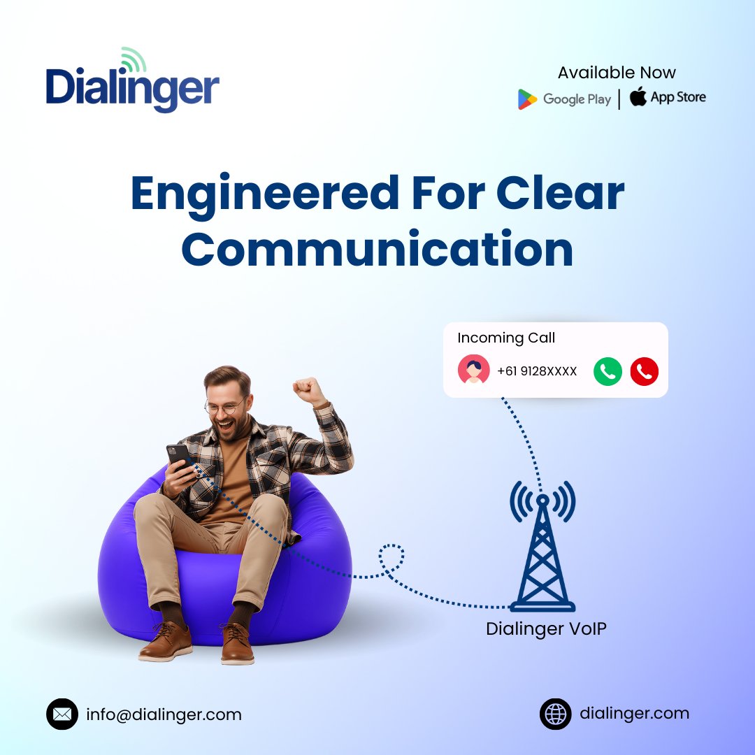 dialinger_'s tweet image. Engineered for clear communication 
Stay connected anywhere with Dialinger VoIP. Reliable, simple, and crystal clear.

Download now on Google Play &amp;amp; the App Store.  dialinger.com
info@dialinger.com

dialinger.com/solution/busin…

#Dialinger #VoIPCalling #GlobalSales #Business