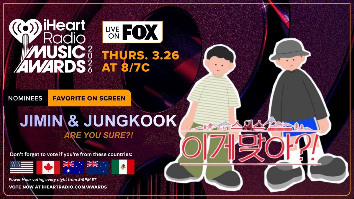 funnyjimin1's tweet image. REMINDER!!! 

🗳️ iHeartRadio.com/Awards