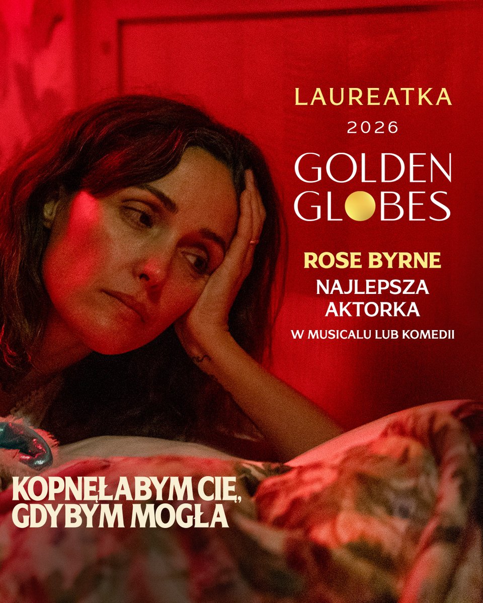 🏆 Oficjalnie!
Rose Byrne zdobywa Złoty Glob za Najlepszą Aktorkę w musicalu lub komedii 🔥
Nagroda za absolutnie powalającą rolę w filmie Mary Bronstein
🎬 "Kopnęłabym cię, gdybym mogła"
Oscar następny? 👀✨
W kinach w całej Polsce od 20 lutego.