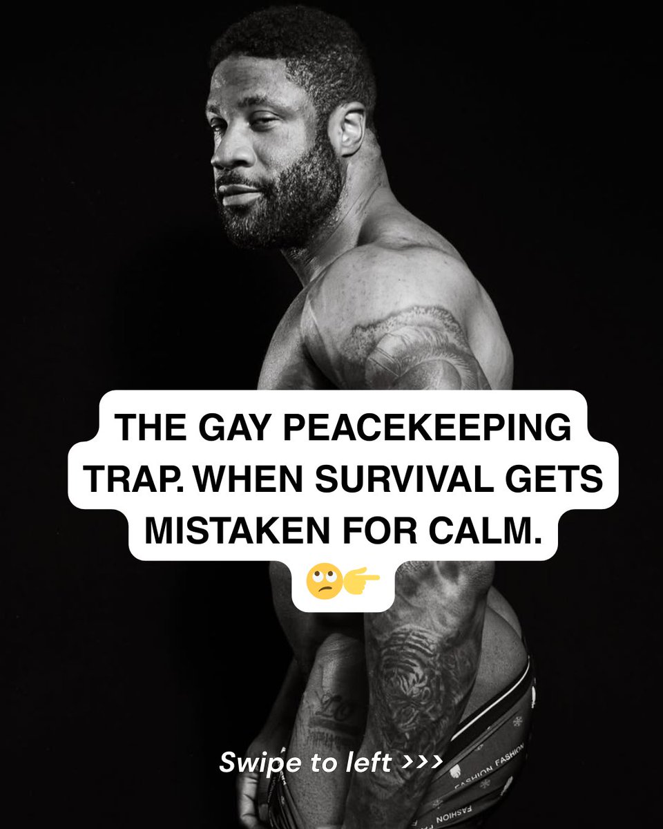 bossofpnk's tweet photo. Peacekeeping often starts as protection. When being gay meant avoiding conflict, minimizing needs, and staying agreeable to stay safe, silence became a survival skill. Over time, that survival looks like calm, but it is actually suppression.
-
#gaymen https://t.co/HAZvqVkT8C