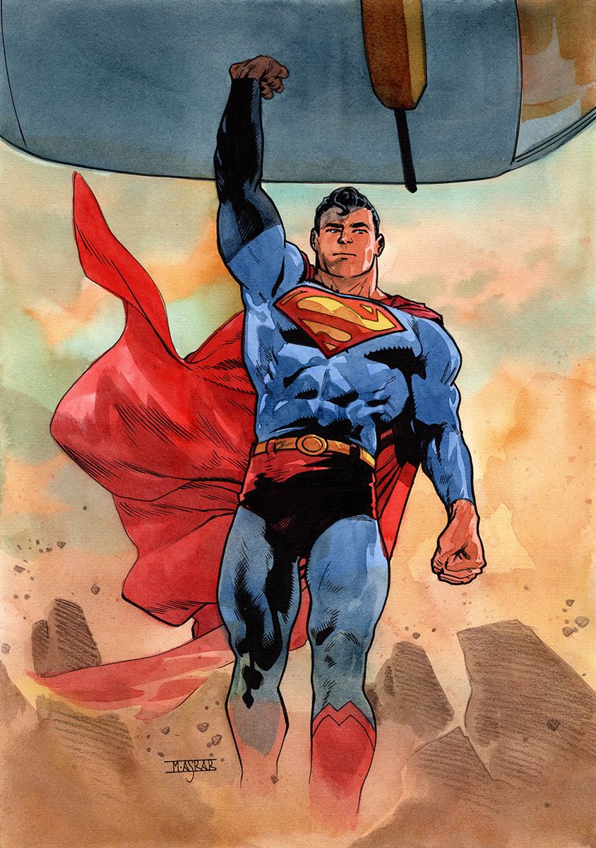 MahmudAsrar's tweet image. Superman | Private Commission

10” x 14” Mixed media on watercolour paper.