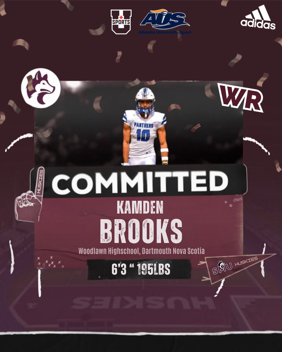 smuFTBL's tweet image. We are thrilled to announce the commitment of Kamden Brooks from Dartmouth, NS, to our Pack!