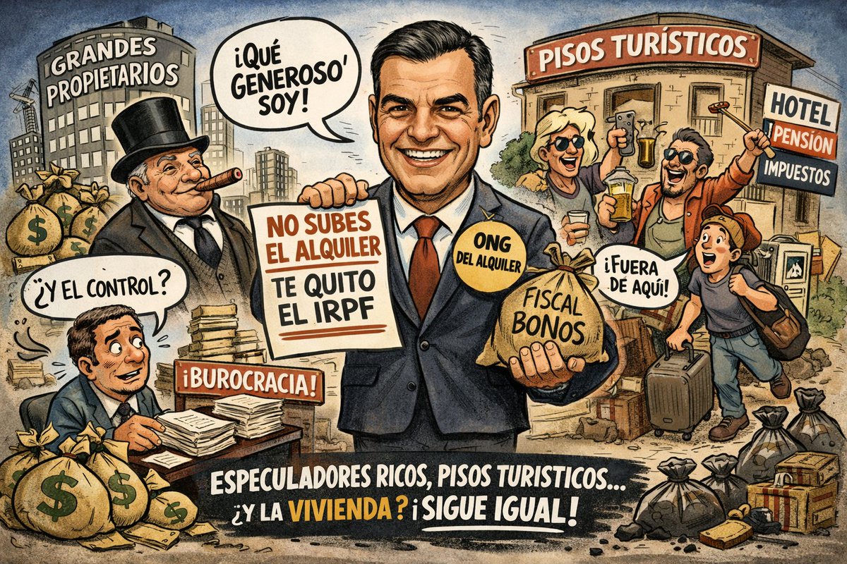enricross1964's tweet image. x.com/enricross1964/…

Menuda gilipollez se ha marcado Pedro Sánchez con el alquiler. 

La gran idea según él, si el propietario no sube el precio al inquilino, el Estado le “quita” el IRPF. Así, BOOOM. 

Como si Hacienda se hubiese reconvertido en ONG del control de…