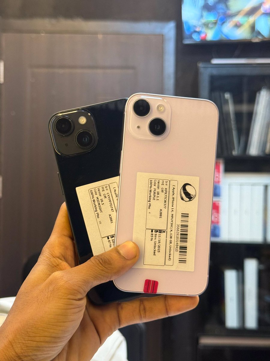 primegadgetsng's tweet image. 📌 available in stock📌

UK Used 
iPhone 14 Pro 256GB 
Physical + ESIM 
₦810,000

UK Used
iPhone 14 128GB 
₦500,000

Uk Used 
iPhone 13 128GB 
₦415,000

Send us a DM to make your purchase, we do nationwide deliveries as well too 🚚