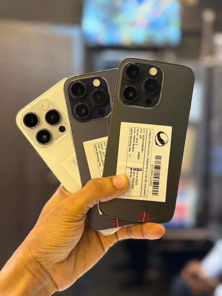 primegadgetsng's tweet image. 📌 available in stock📌

UK Used 
iPhone 14 Pro 256GB 
Physical + ESIM 
₦810,000

UK Used
iPhone 14 128GB 
₦500,000

Uk Used 
iPhone 13 128GB 
₦415,000

Send us a DM to make your purchase, we do nationwide deliveries as well too 🚚