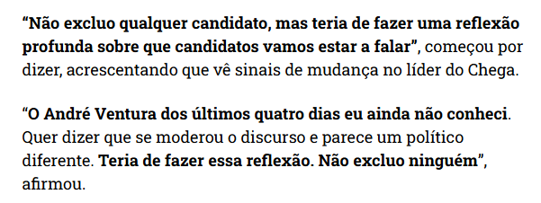 Aspas de citação.
Fim.