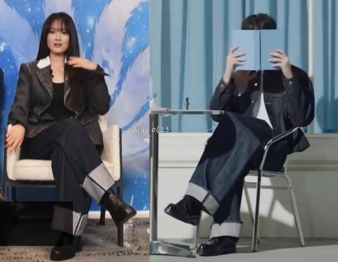 Ehem… are they just casually twinning in the same jeans style now? 👀