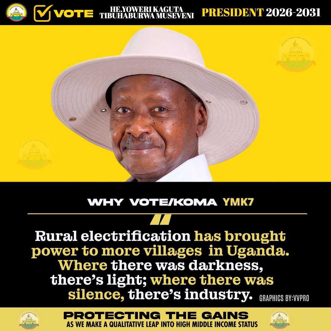tnstelevision's tweet photo. @JudithNabakoob1 @KagutaMuseveni @Nyinancweende @NRMOnline @NRMYouthsDesk @pwatchug @Parliament_Ug @Judith_Mukidi @Rikaug #ProtectingTheGains 🇺🇬 On 15th January 2026, let's re-elect His Excellency Yoweri Kaguta Museveni as President of Uganda for 2026-2031! ✅ https://t.co/vfxLO5YXhS