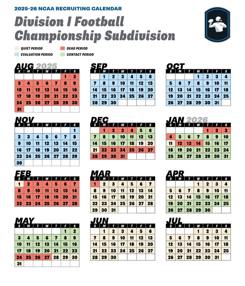 WeWorken's tweet image. Division 1 Football Recruiting Schedule
