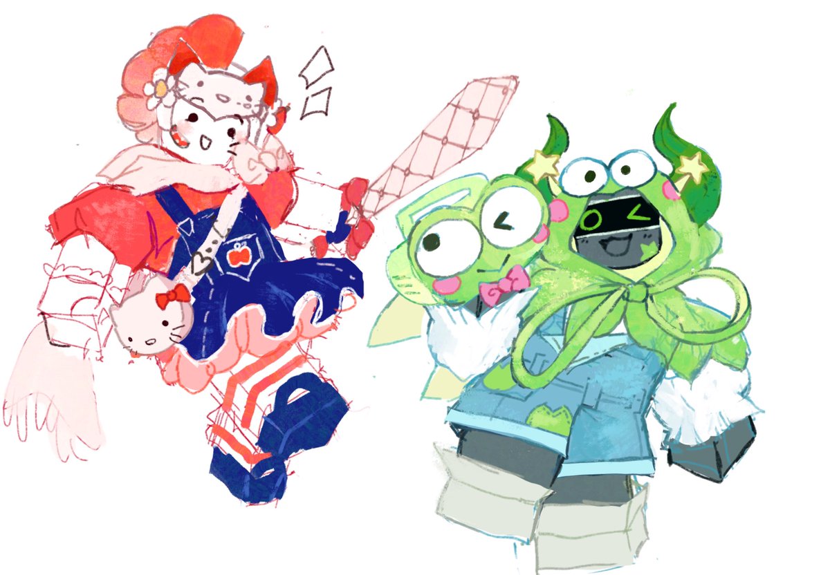 sword hello kitty and boombox keroppi!!