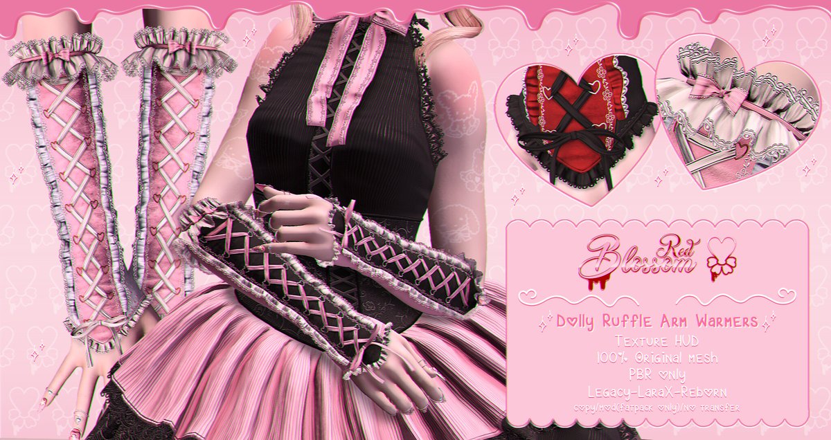 KawaiiFeedSL's tweet photo. { Red Blossom } Dolly Ruffle Arm Warmers ( PBR only ) @ Equal10〡Taxi: https://t.co/iU4AE3SgzO
#SecondLife #RedBlossom #Equal10 #slevent #slcontent #KawaiiFeed https://t.co/hJxDsnxiEp