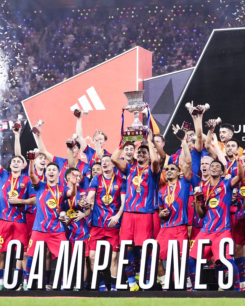 It’s been one year since Barça beat Real Madrid 5-2 to win the Spanish Super Cup.

On Sunday, history repeated 🏆🏆