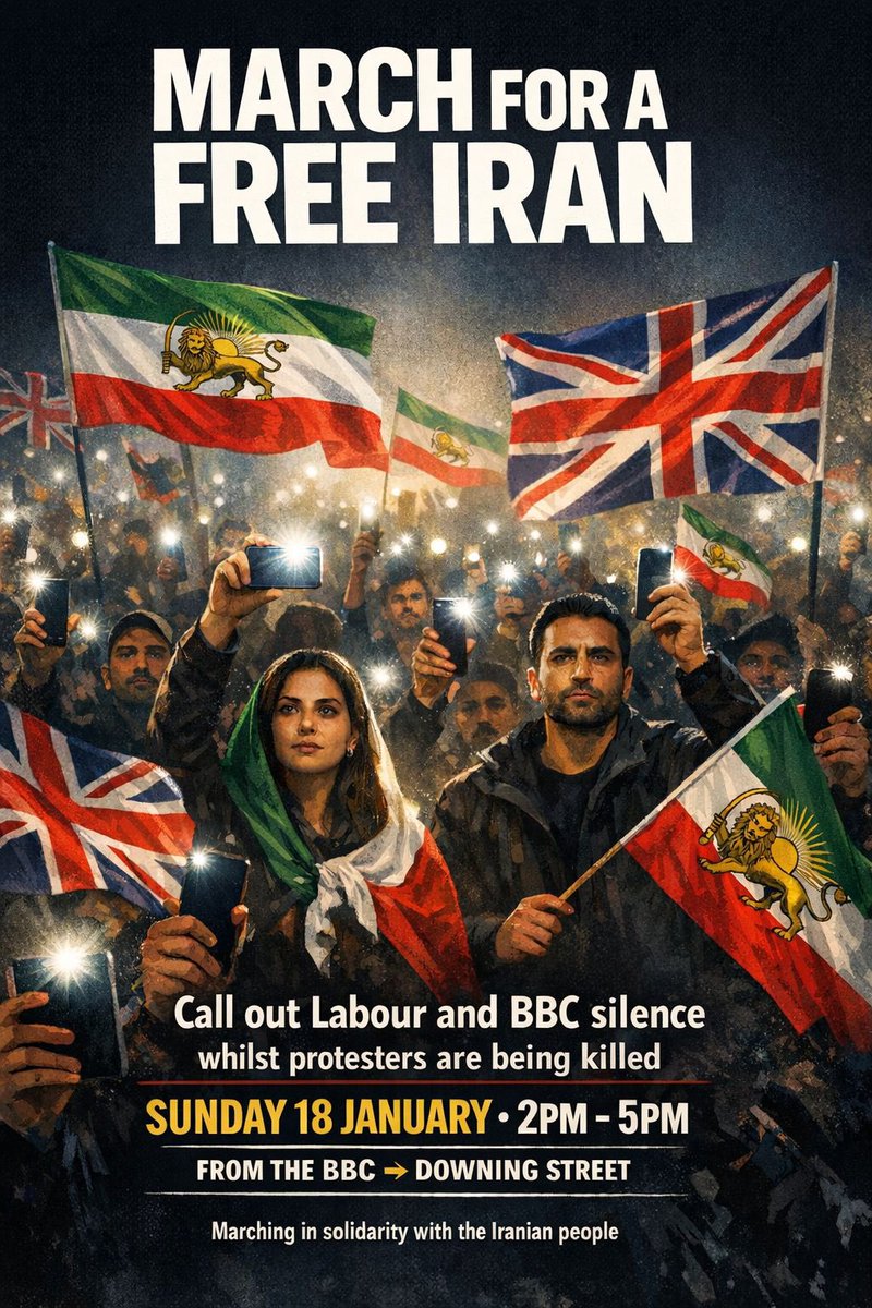 GhorbaniiNiyak's tweet image. 🇬🇧 CALL TO MARCH — LONDON

From Silence to Action, Stand With Iran

While the BBC remains silent and the Islamic Republic continues its crimes,
the people of Iran are being murdered and many no longer even have internet access to be heard.

We will take to the streets to make…