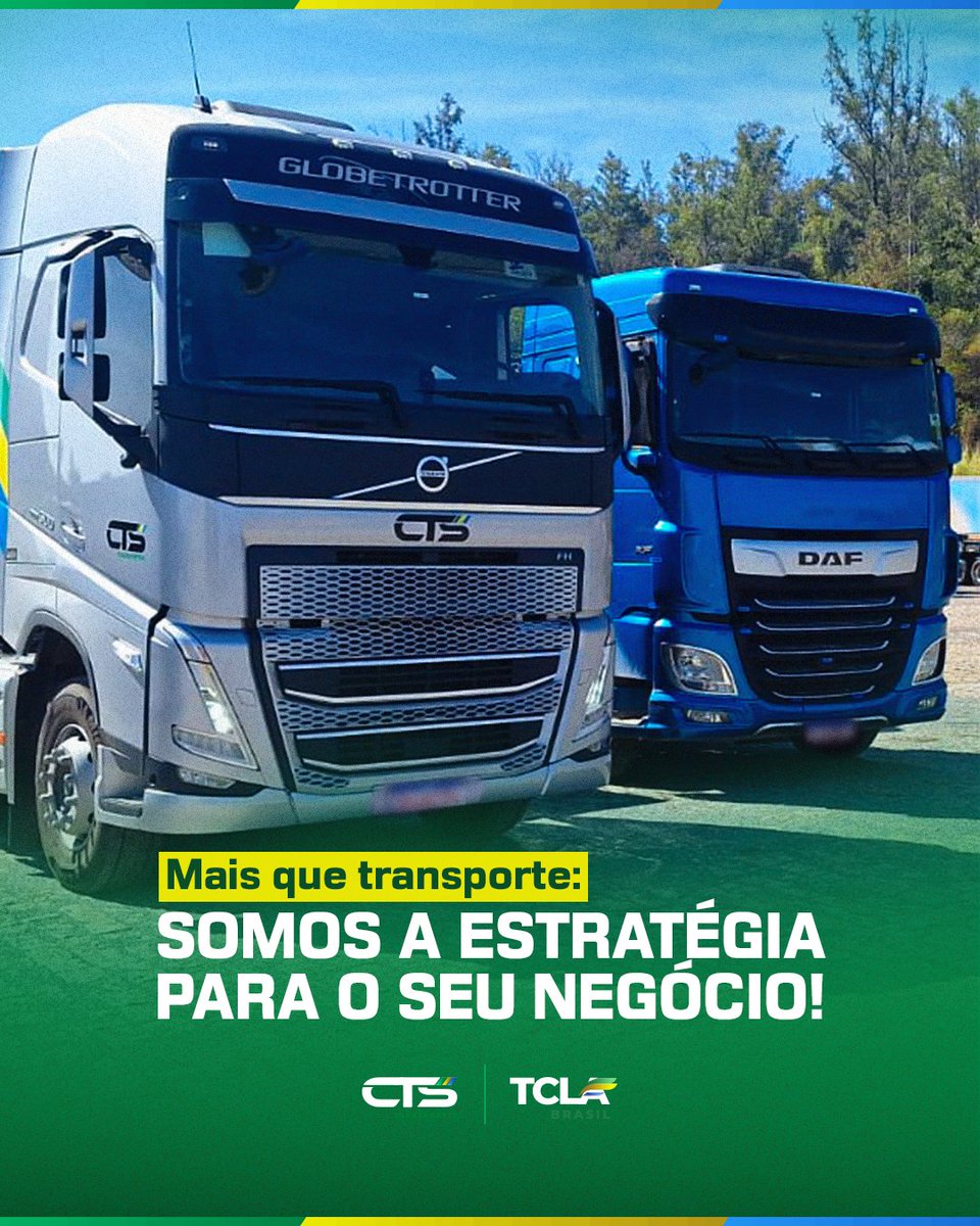 ctstransportes's tweet image. Somos a estratégia que impulsiona o seu negócio.

Na CTS Transportes, entregamos eficiência, planejamento e segurança, garantindo o sucesso da sua operação.

👉 Conte conosco para levar seu negócio ainda mais longe. 

#transporte #ctstransportes #tclabrasil