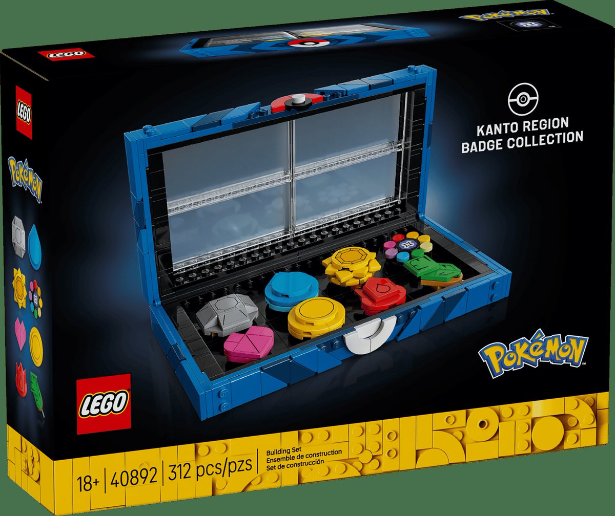 pokexperto's tweet image. La web oficial de LEGO ha puesto a la venta en set oficial de Medallas de Kanto