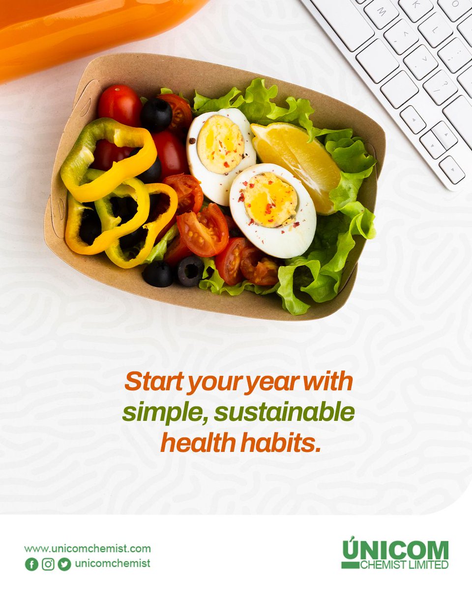 unicomchemist's tweet image. Healthy living doesn’t require drastic changes; it just requires consistent choices.
Start your year by eating balanced meals, staying hydrated, and listening to your body. Small steps today build a healthier tomorrow.

#HealthyChoices #WellnessJourney #UnicomChemist