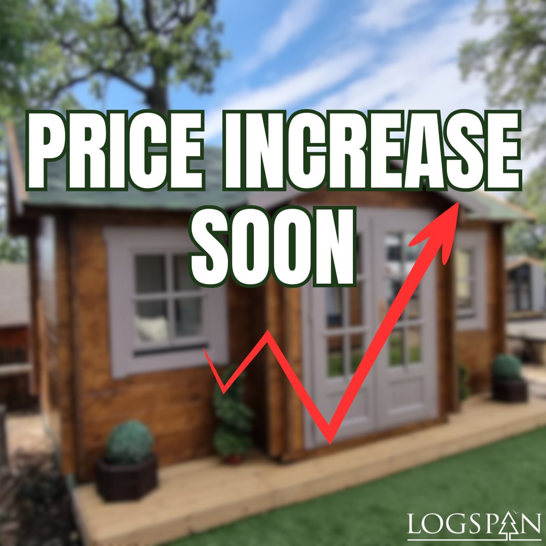 From Monday 9th February, prices on our log cabins and garden rooms will increase by 5% due to rising material and manufacturing costs.

Thinking about a project this year?
Now is the time to lock in current pricing.

Get in touch for a quote.

#LogCabins #GardenRooms #Logspan