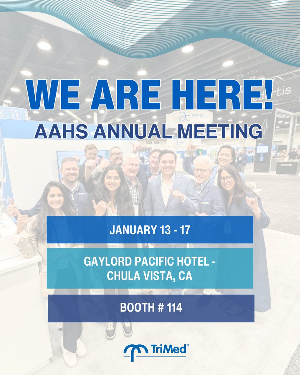 We’re gearing up for the AAHS Annual Meeting in Chula Vista, CA — and we hope to see you there.

Stop by to meet our team and get a closer look at TriMed’s fixation solutions for the hand and upper extremity.
