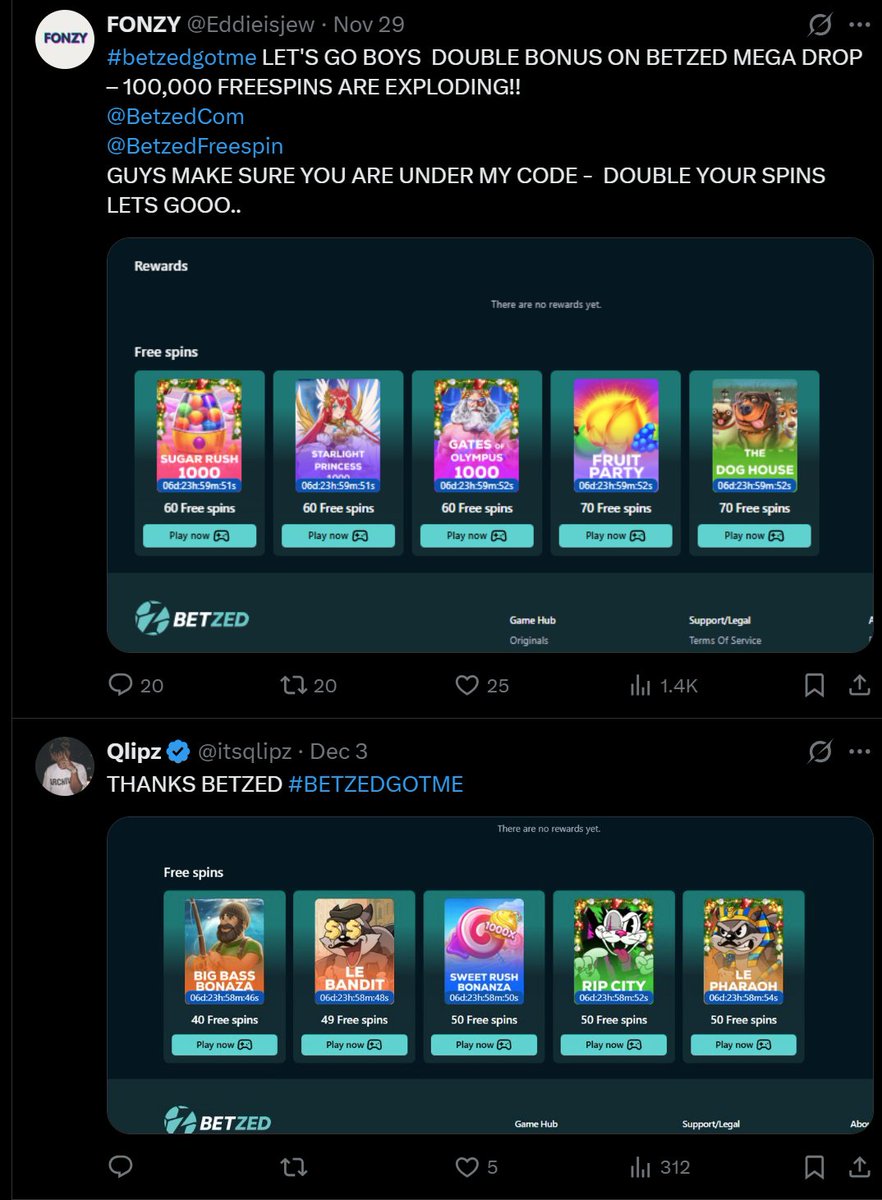Betzed.com Freespin tweet media
