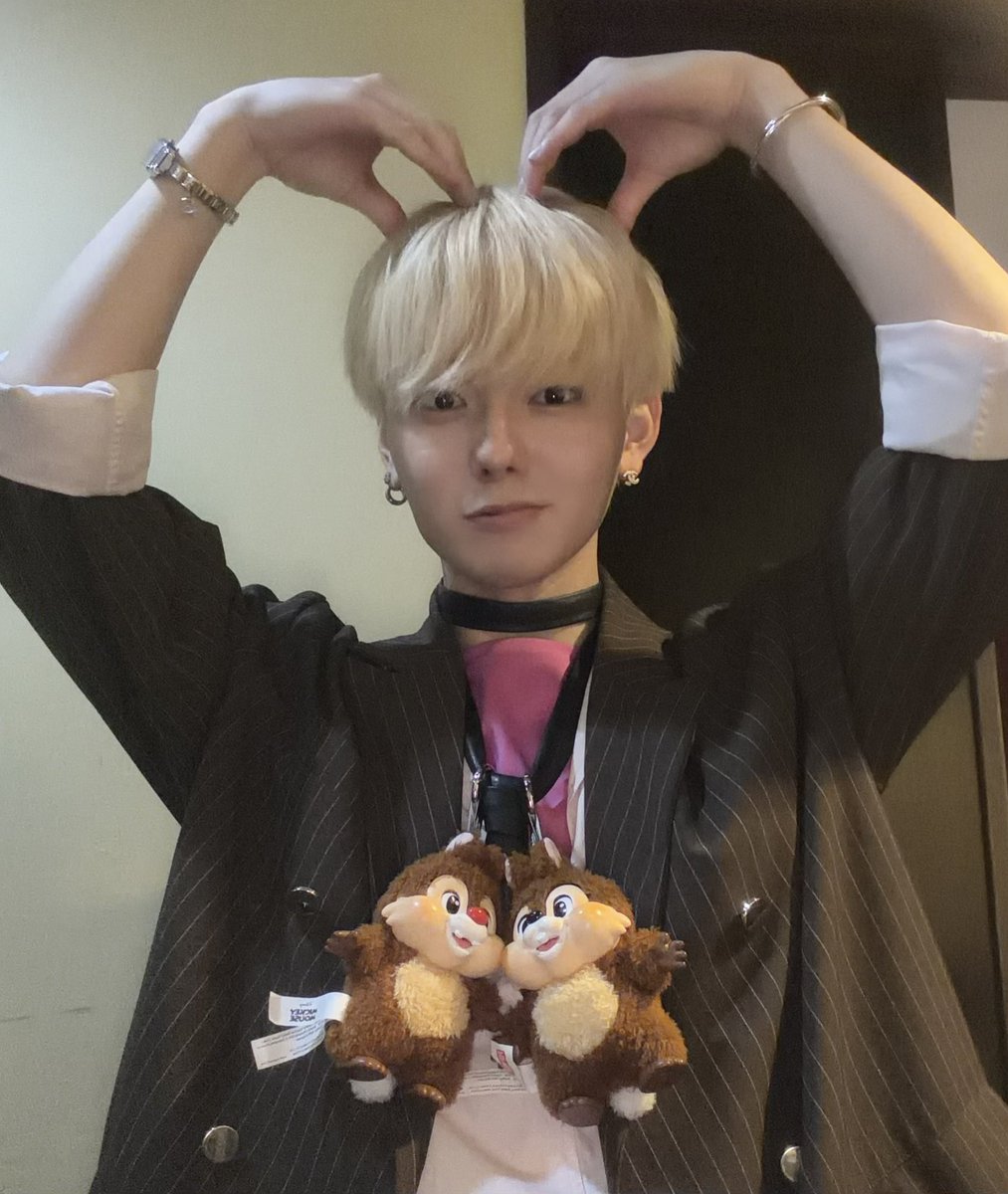 今日の日がぽ 茶色の衣装だからバッグに付いてたチップとデールの耳で