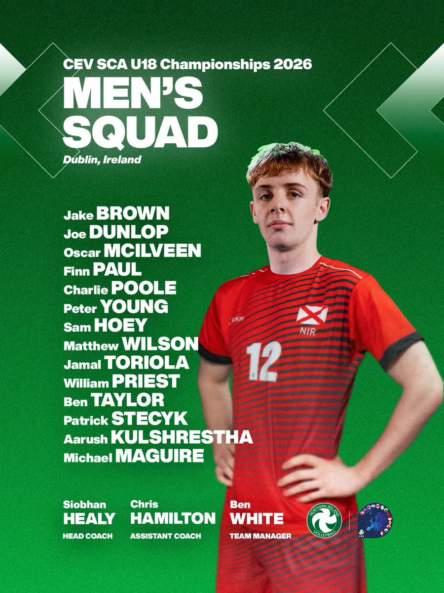ccbvolleyball's tweet photo. Best wishes to our boys taking part in the CEV European Championships Qualifiers in Dublin this week. Live streams of all their games are on the Volleyball Ireland YouTube channel https://t.co/aeFpztAfTh https://t.co/mPUEBuW3vj