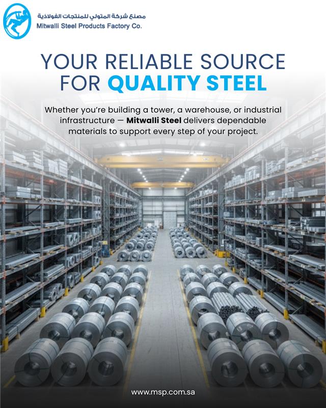 MitwalliSteel's tweet photo. From high-rise towers to warehouses and industrial infrastructure, Mitwalli Steel delivers dependable materials you can trustโsupporting every stage of your project with strength and consistency. ๐๏ธ๐ธ๐ฆ
#QualitySteel #SteelSolutions #Vision2030 #SteelManufacturer #KsaJeddah https://t.co/EuhWBSBMpX