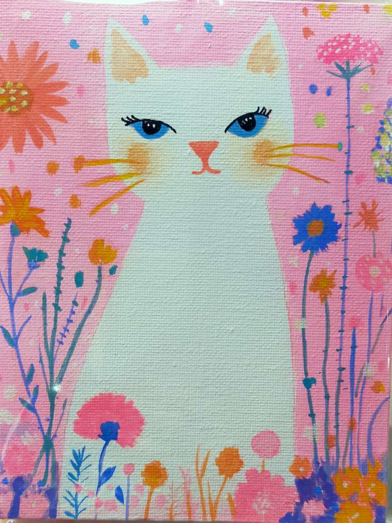 猫の絵 ハンドメイド 原画 仲間たち」猫イラスト（原画） | iichi 日々の暮らしを心地よくする