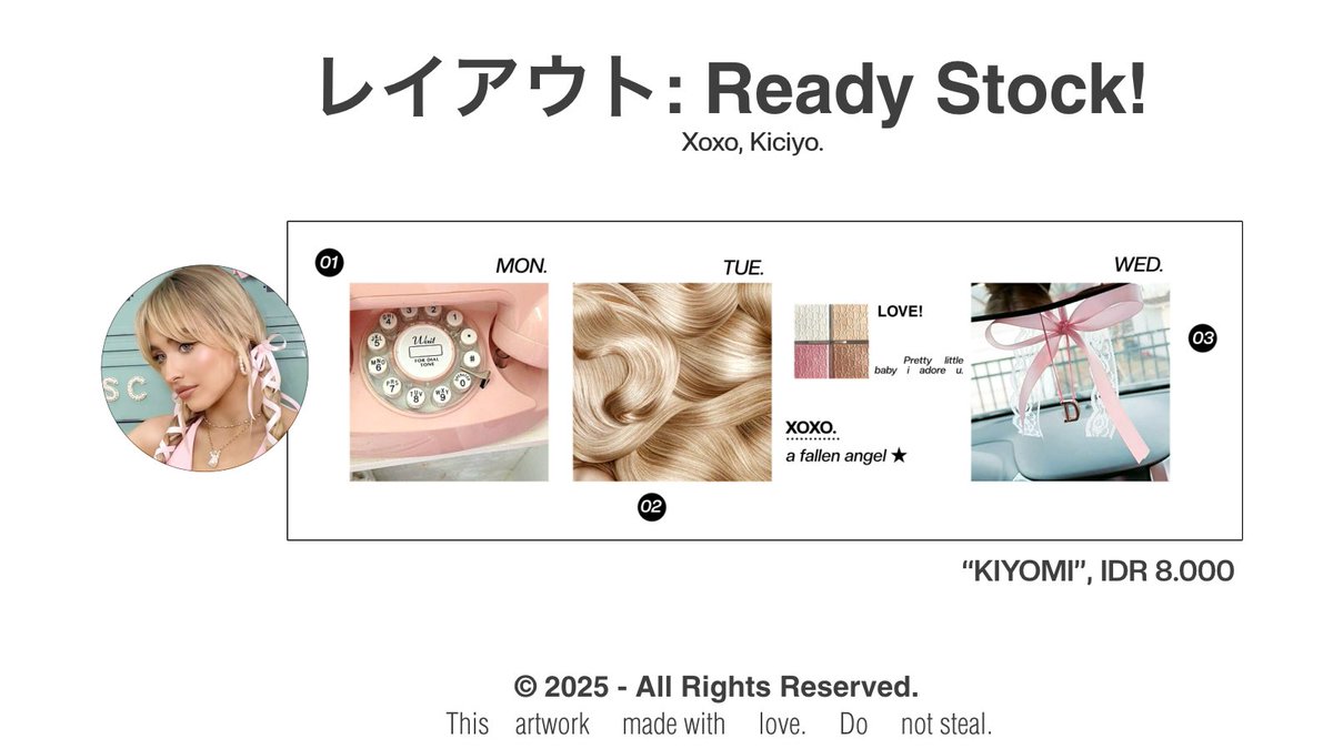 ciyo_ok's tweet image. help repost? terima kasih. 🤍

hi i have five ready-to-use layouts with western muses that are available for purchase now: gracie, sabrina, alex, olivia, and cindy! get ava png only xoxo. [K] 💄 (1/2)

#zonauang layout ready stock rs western